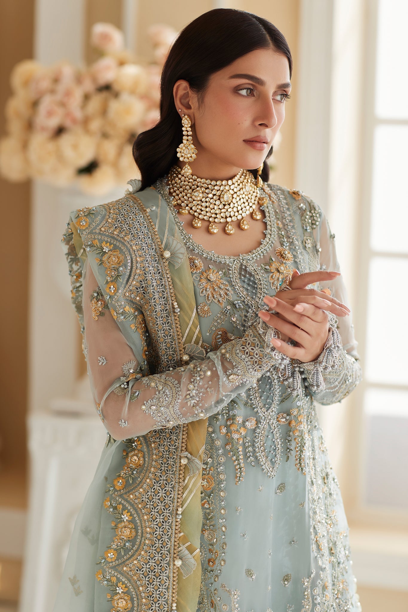 Elan Embroidered Organza 3 Piece Suit ESME