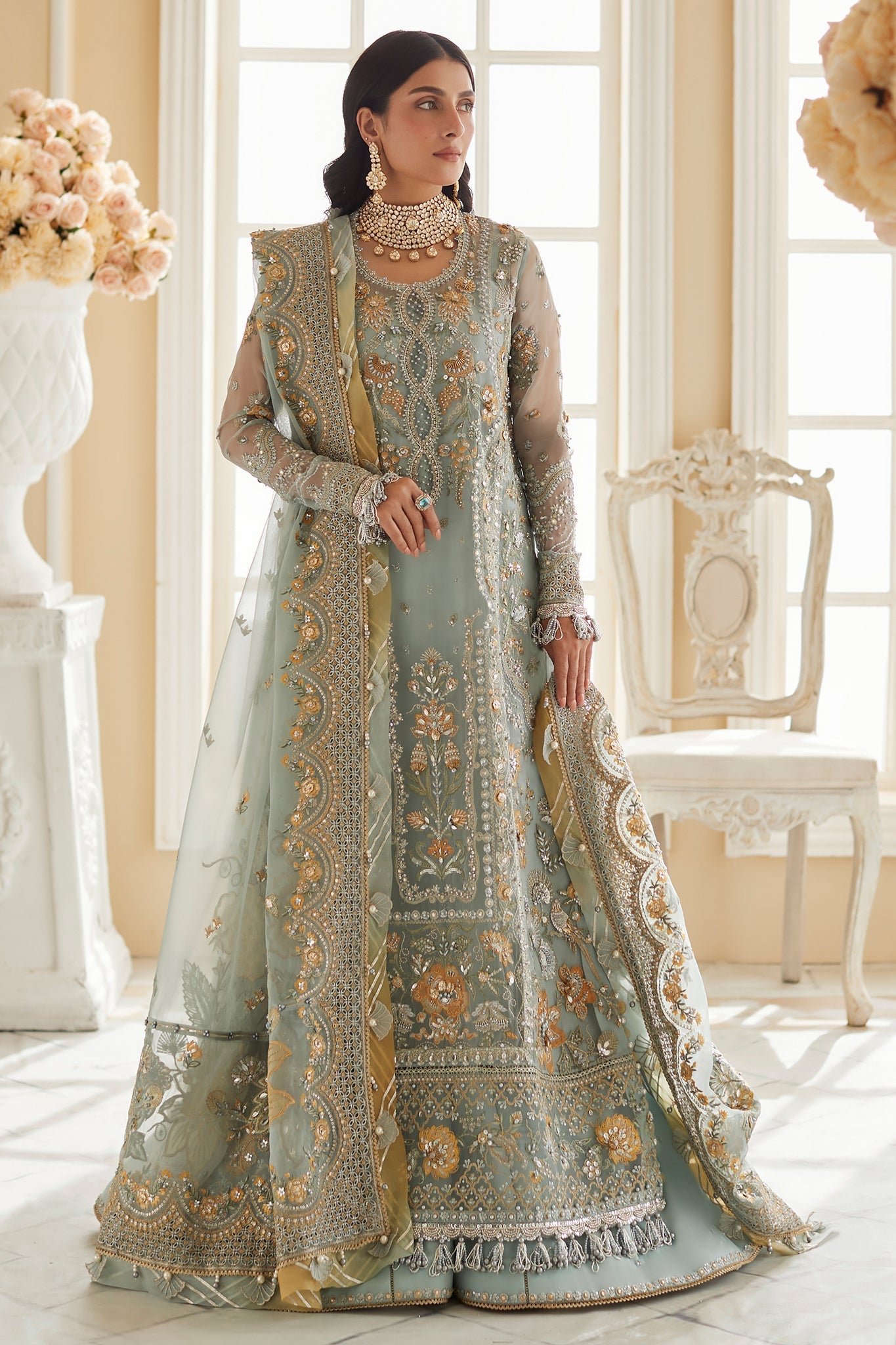 Elan Embroidered Organza 3 Piece Suit ESME