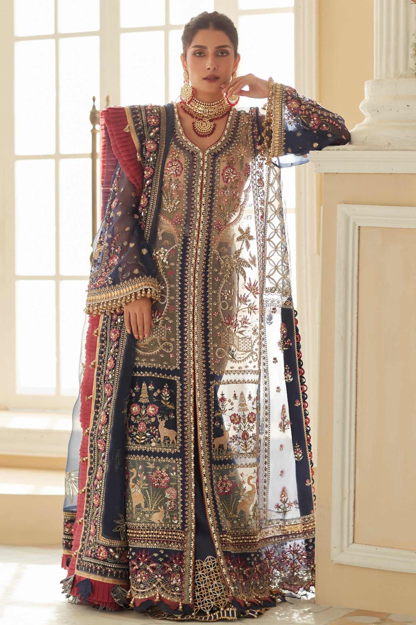 Elan Embroidered Organza 3 Piece Suit LALEH