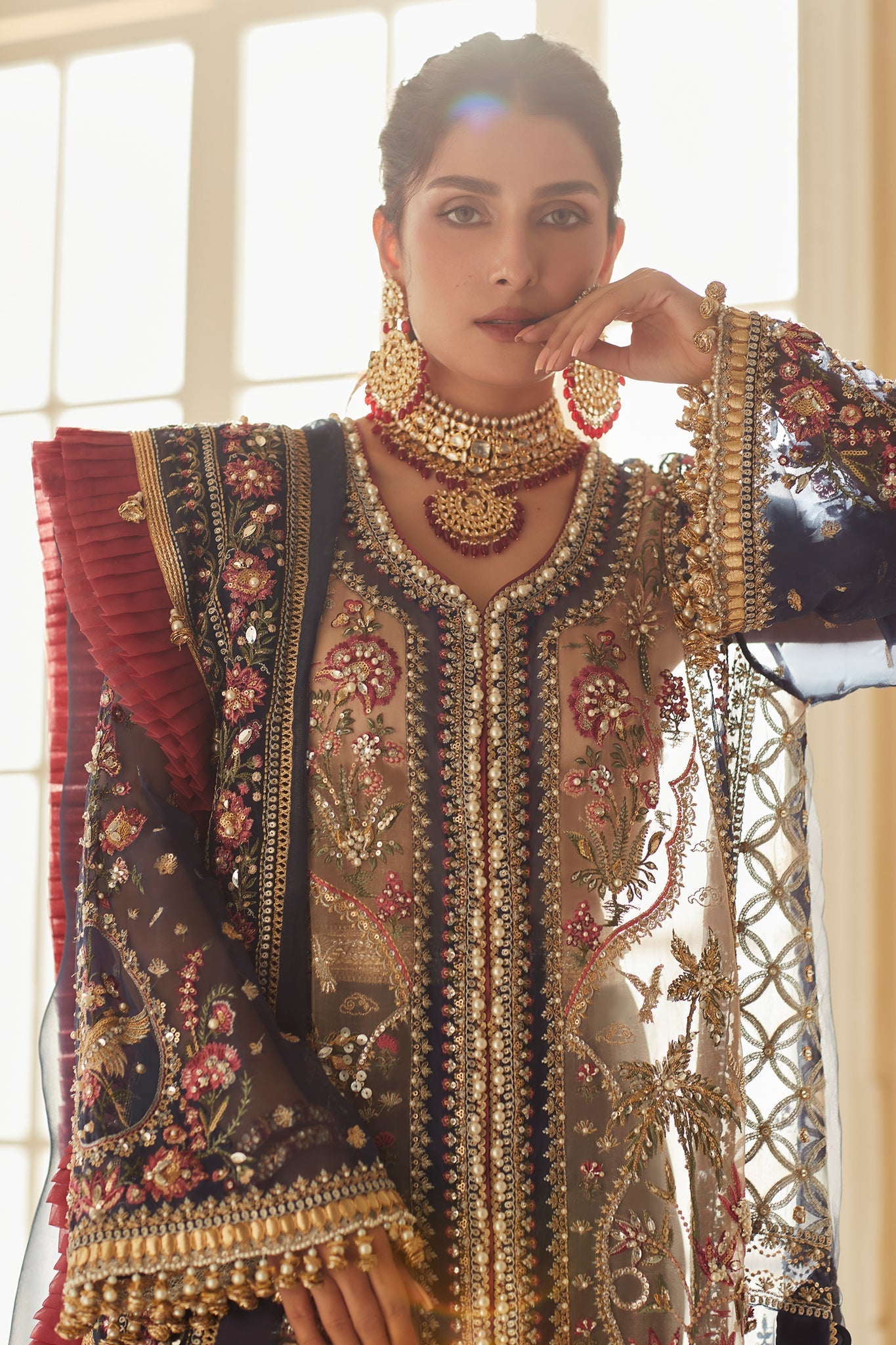 Elan Embroidered Organza 3 Piece Suit LALEH