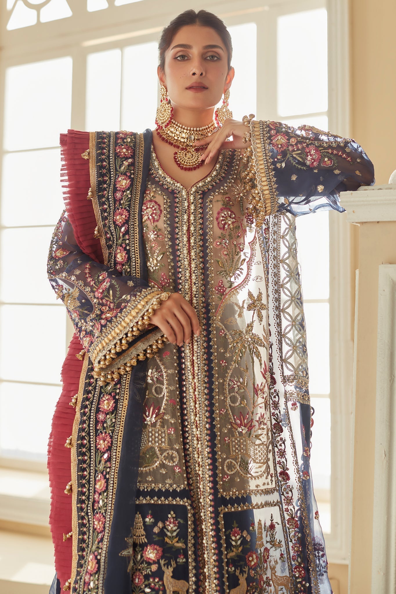 Elan Embroidered Organza 3 Piece Suit LALEH