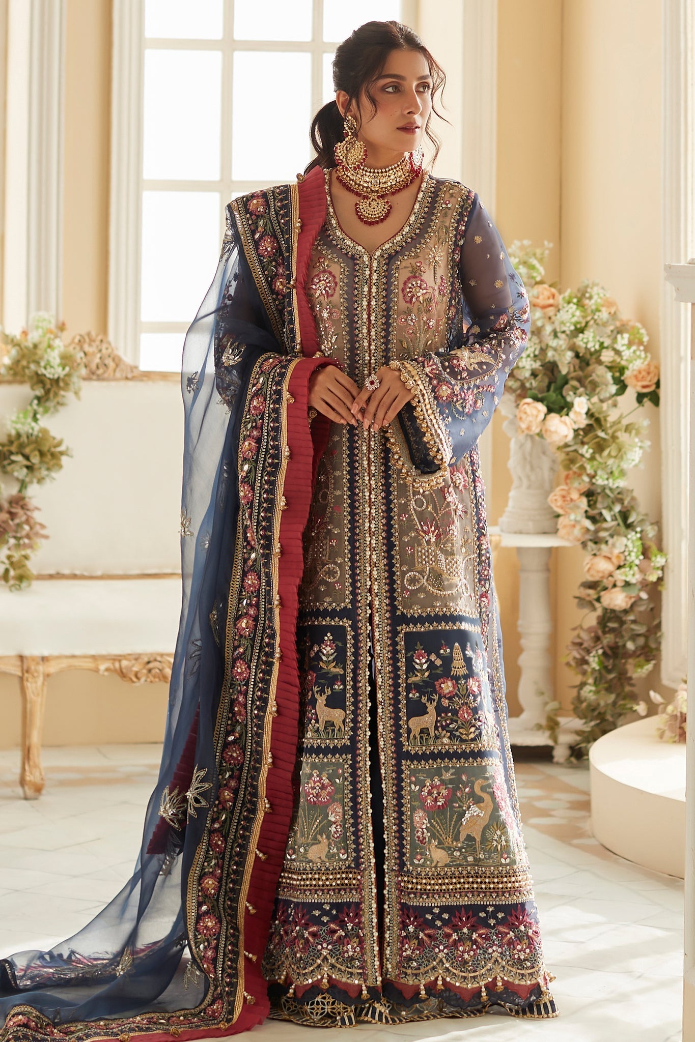 Elan Embroidered Organza 3 Piece Suit LALEH