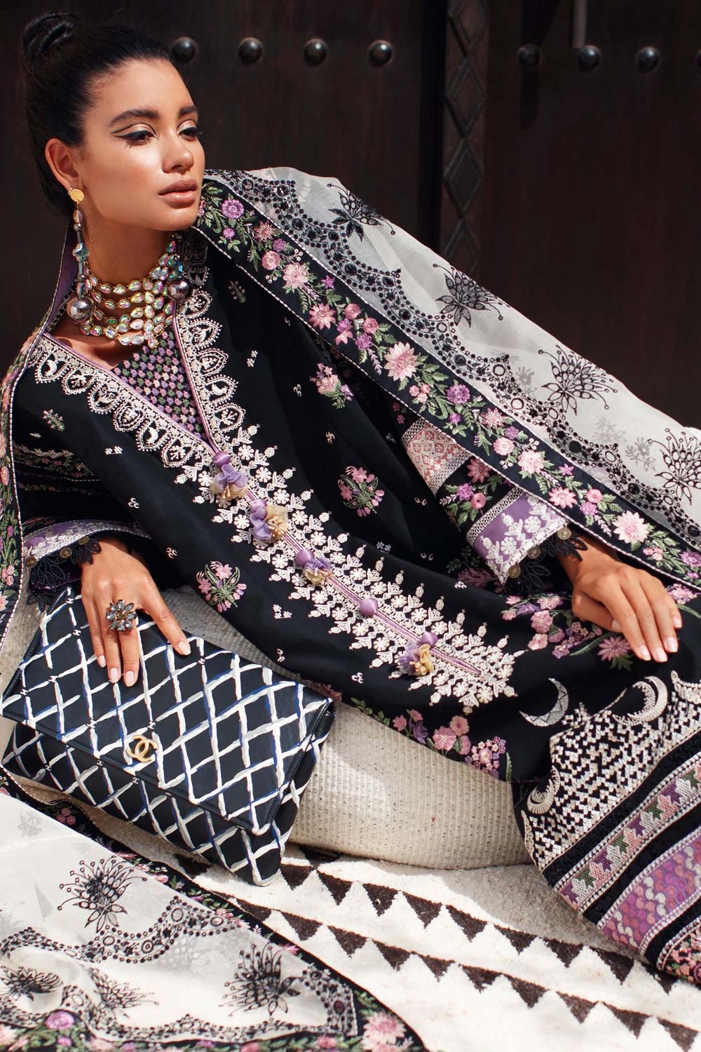 Elan Embroidered Lawn 3 piece suit EL22-02 A (ZENEL)
