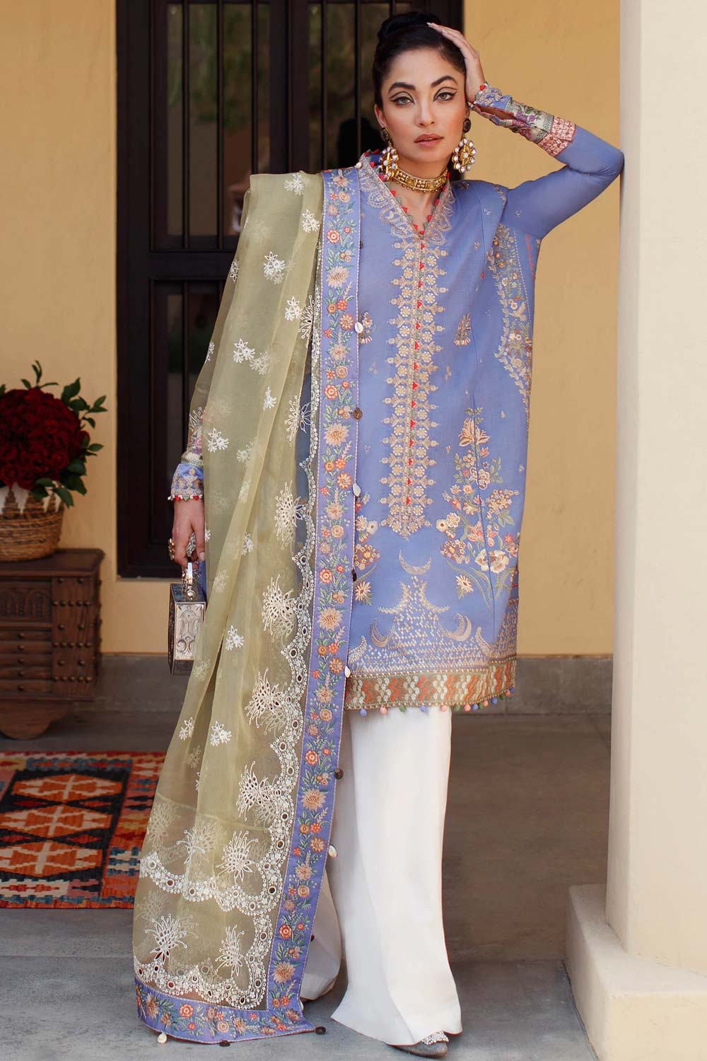 Elan Embroidered Lawn 3 piece suit EL22-02 B (ZENEL)