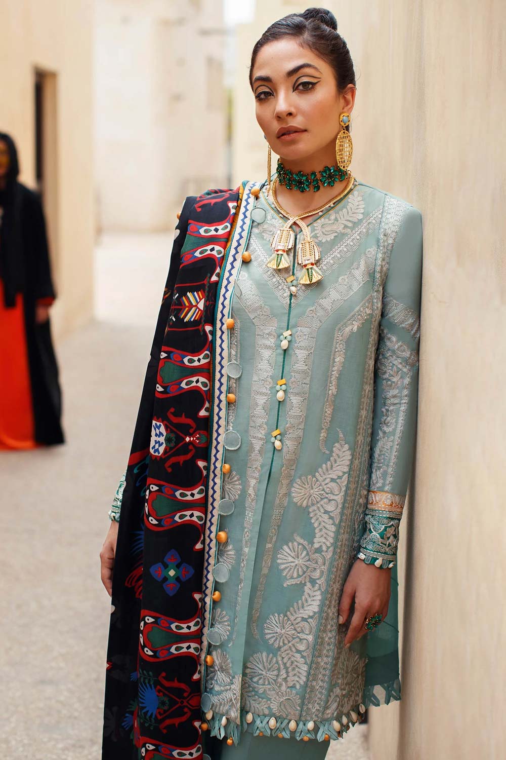 Elan Embroidered Lawn 3 piece suit EL22-03 A (QISTINA)