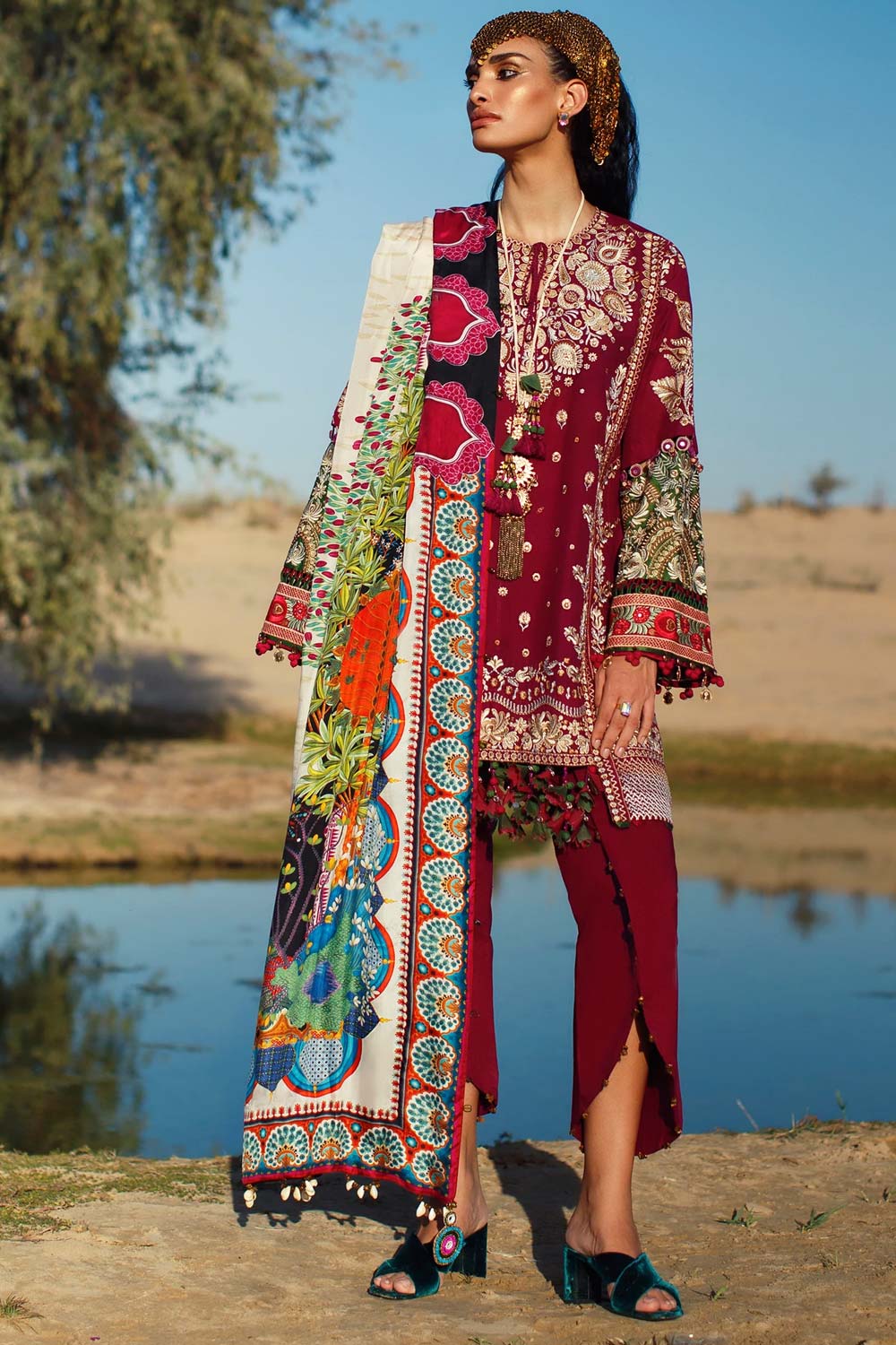 Elan Embroidered Lawn 3 piece suit EL22-09 A (NIMA)