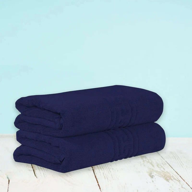100% Egyptian Cotton 600 GSM Bath Towels Set - Navy