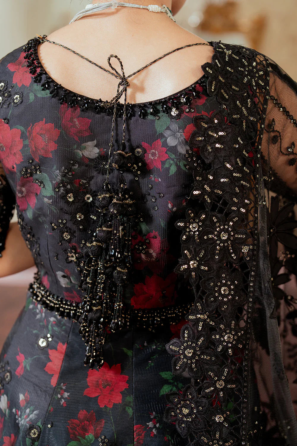 Baroque Embroidered Net 3 piece suit CH13-05