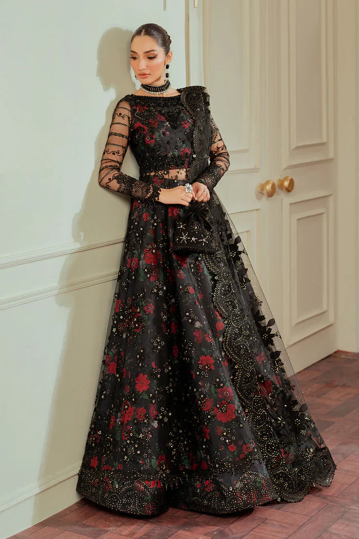 Baroque Embroidered Net 3 piece suit CH13-05