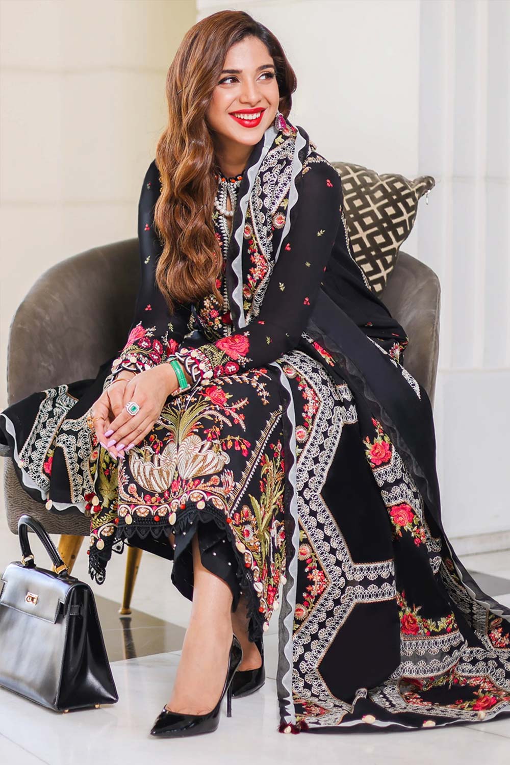 Elan Embroidered Lawn 3 piece suit EL22-12 A (AIREEN)