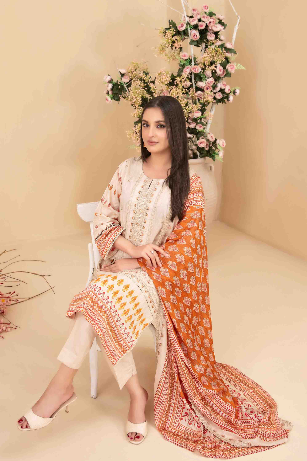 Tawakkal Digital Printed Embroidered Lawn Suit D-3412