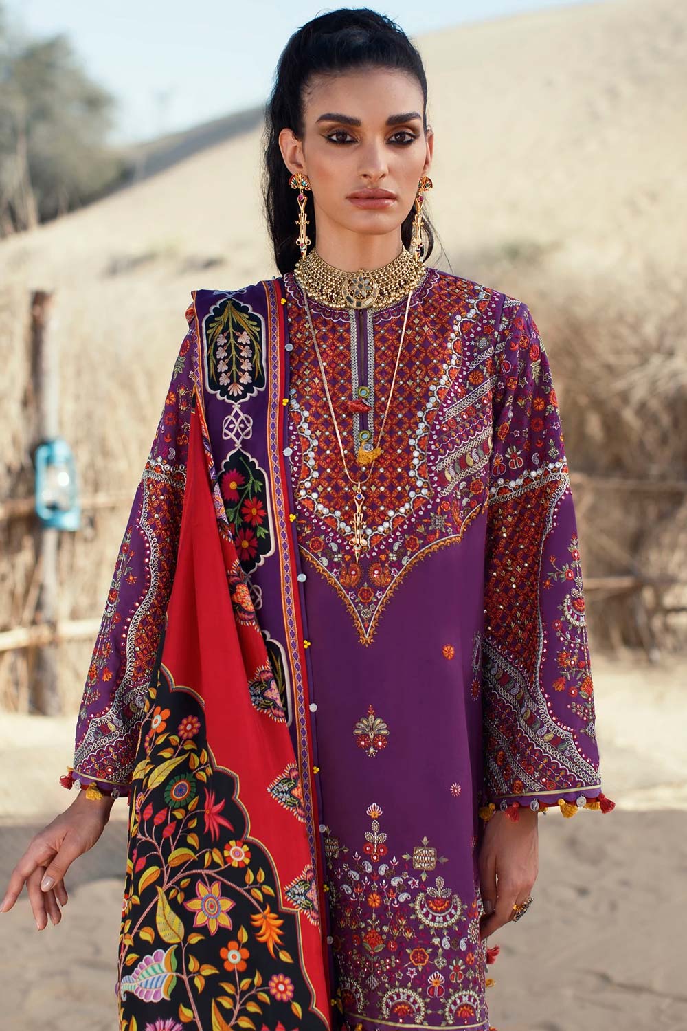 Elan Embroidered Lawn 3 piece suit EL22-13 A (MIRZETA)