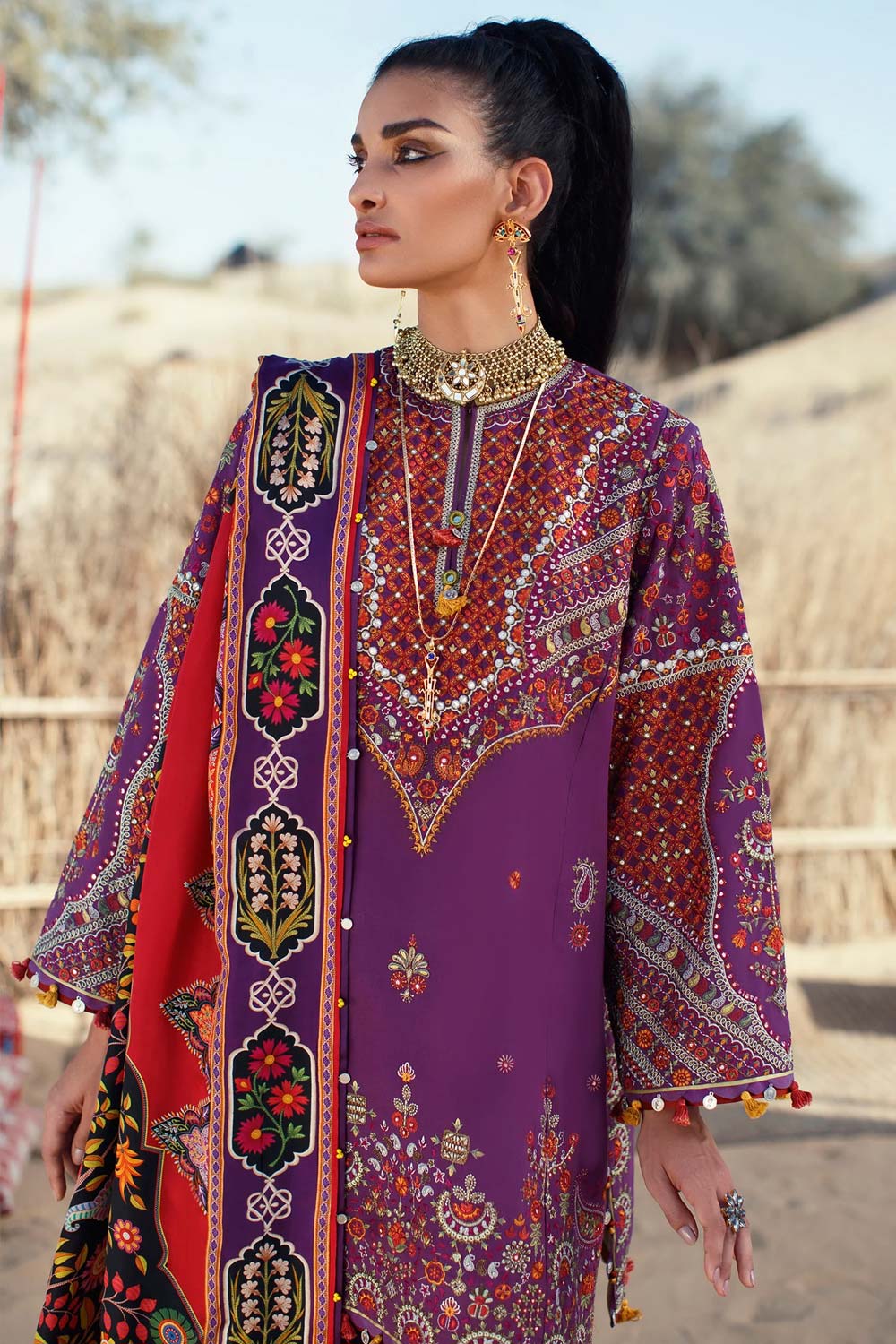 Elan Embroidered Lawn 3 piece suit EL22-13 A (MIRZETA)