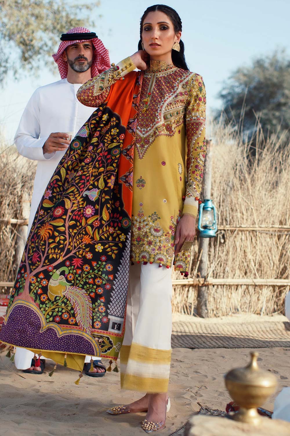 Elan Embroidered Lawn 3 piece suit EL22-13 B (MIRZETA)