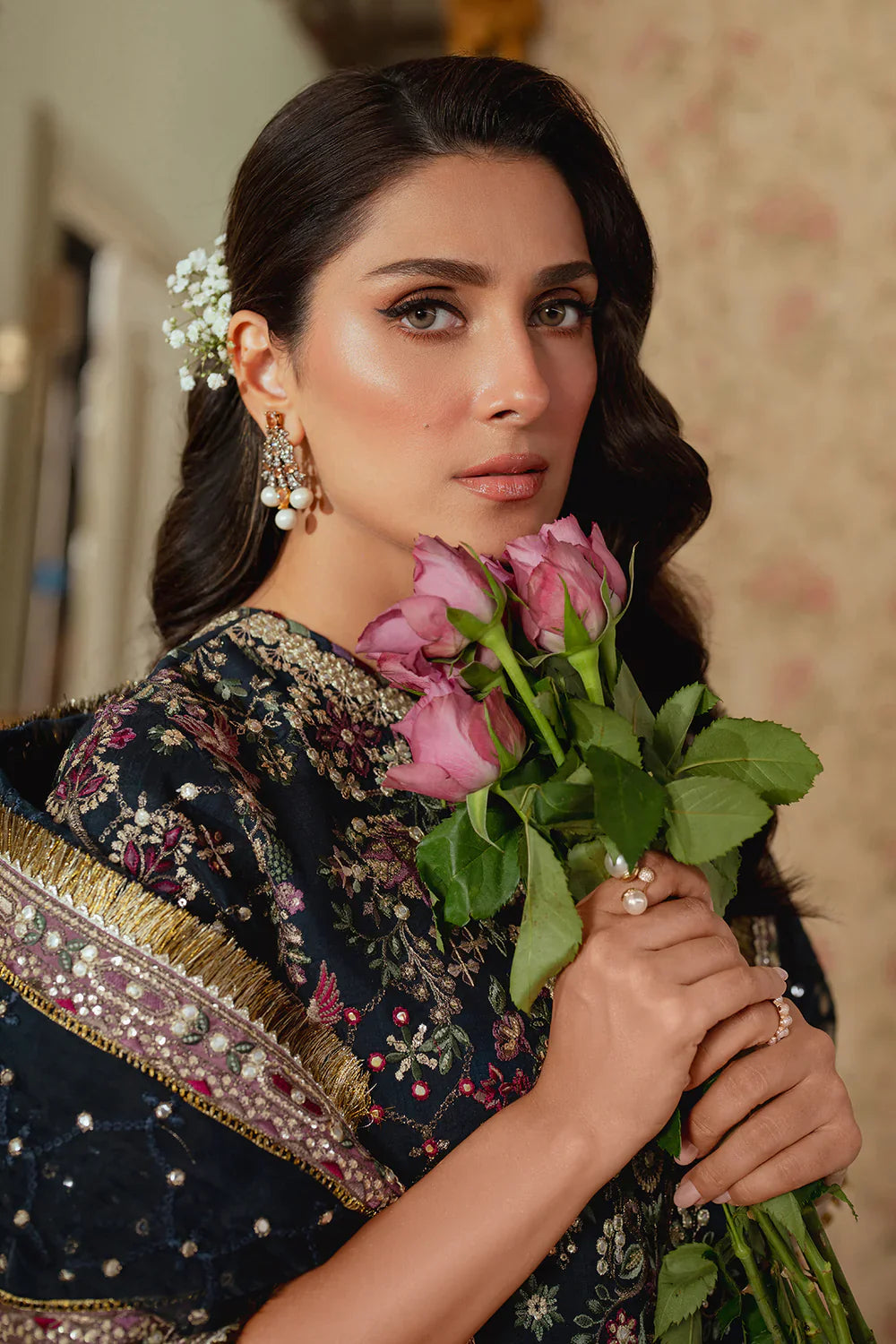 Baroque Embroidered Silk 3 piece suit CH13-07