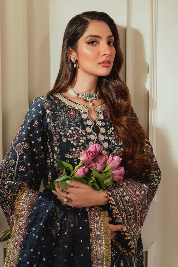 Baroque Embroidered Silk 3 piece suit CH13-07