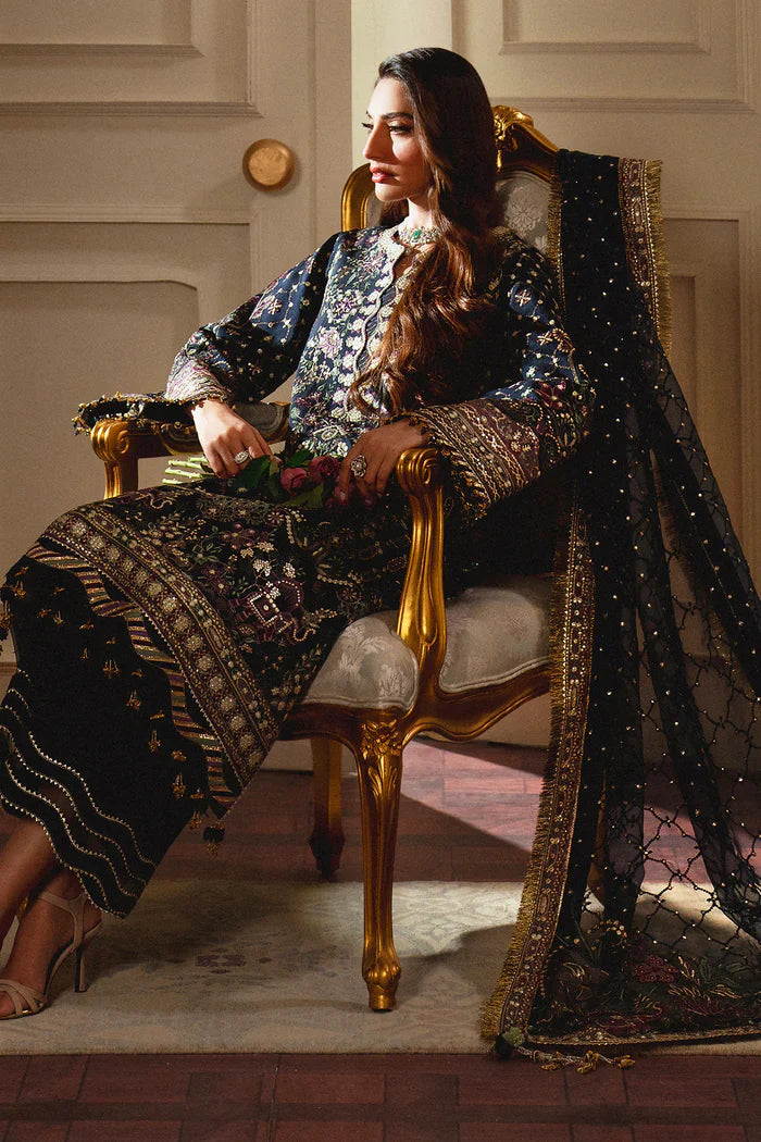 Baroque Embroidered Silk 3 piece suit CH13-07