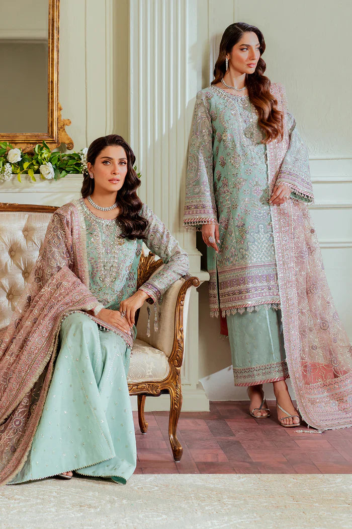 Baroque Embroidered Net 3 piece suit CH13-08