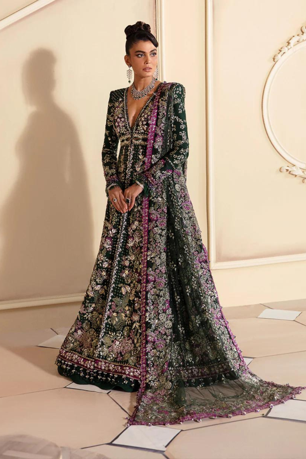 Republican Embroidered Net 3 Piece RWU-23-D1