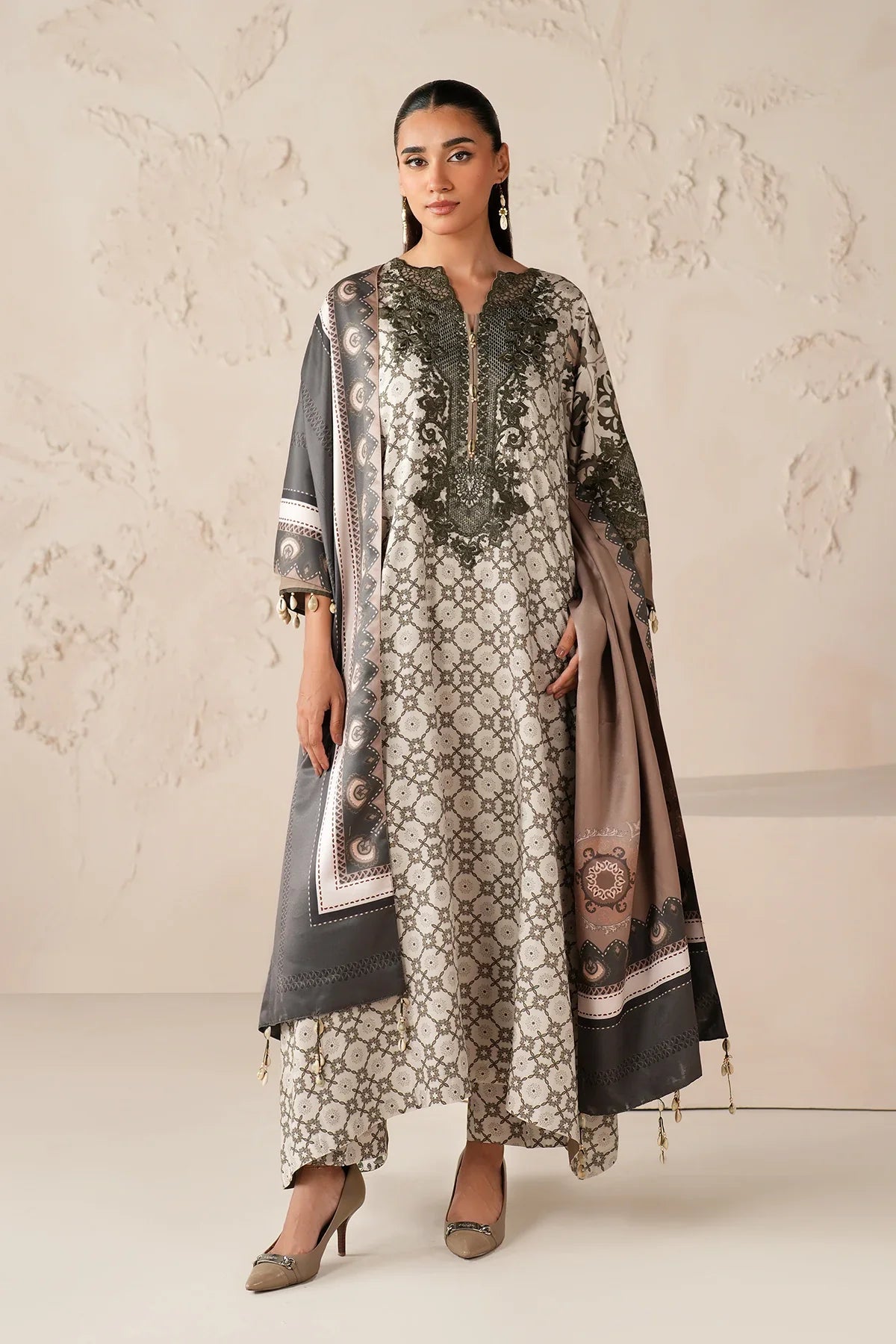 Baroque Printed viscose Suit UF-4302