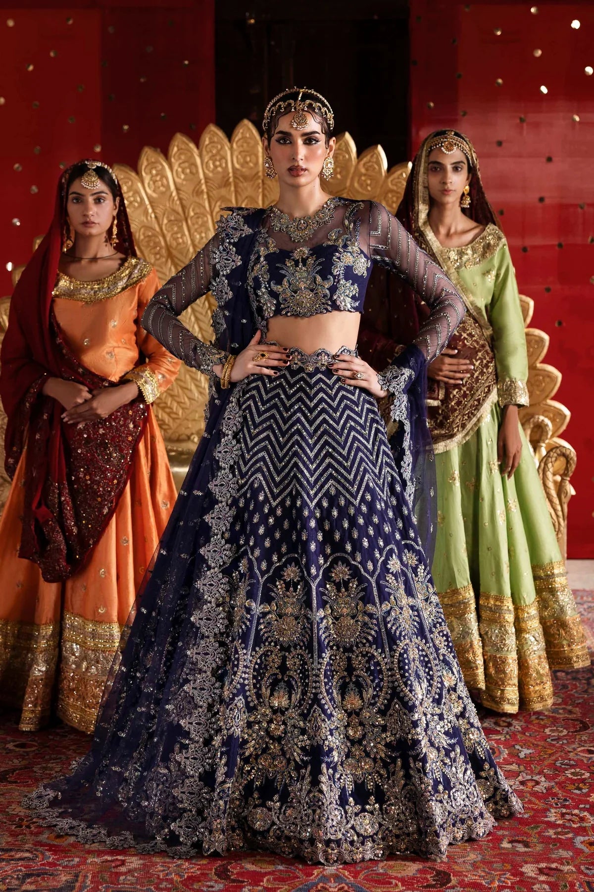 Akbar Aslam Embroidered Net Suit Khanzadi