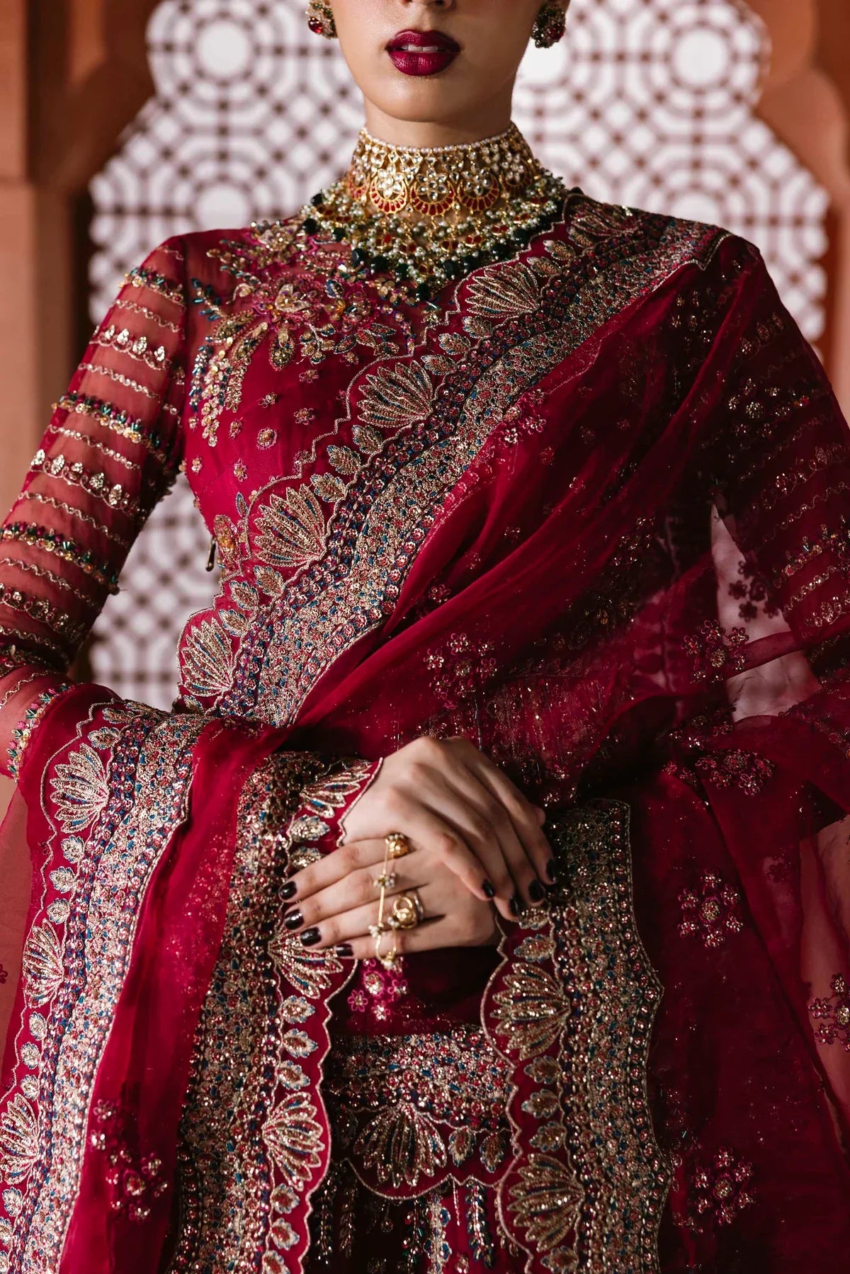 Akbar Aslam Embroidered Organza Suit Jahanara