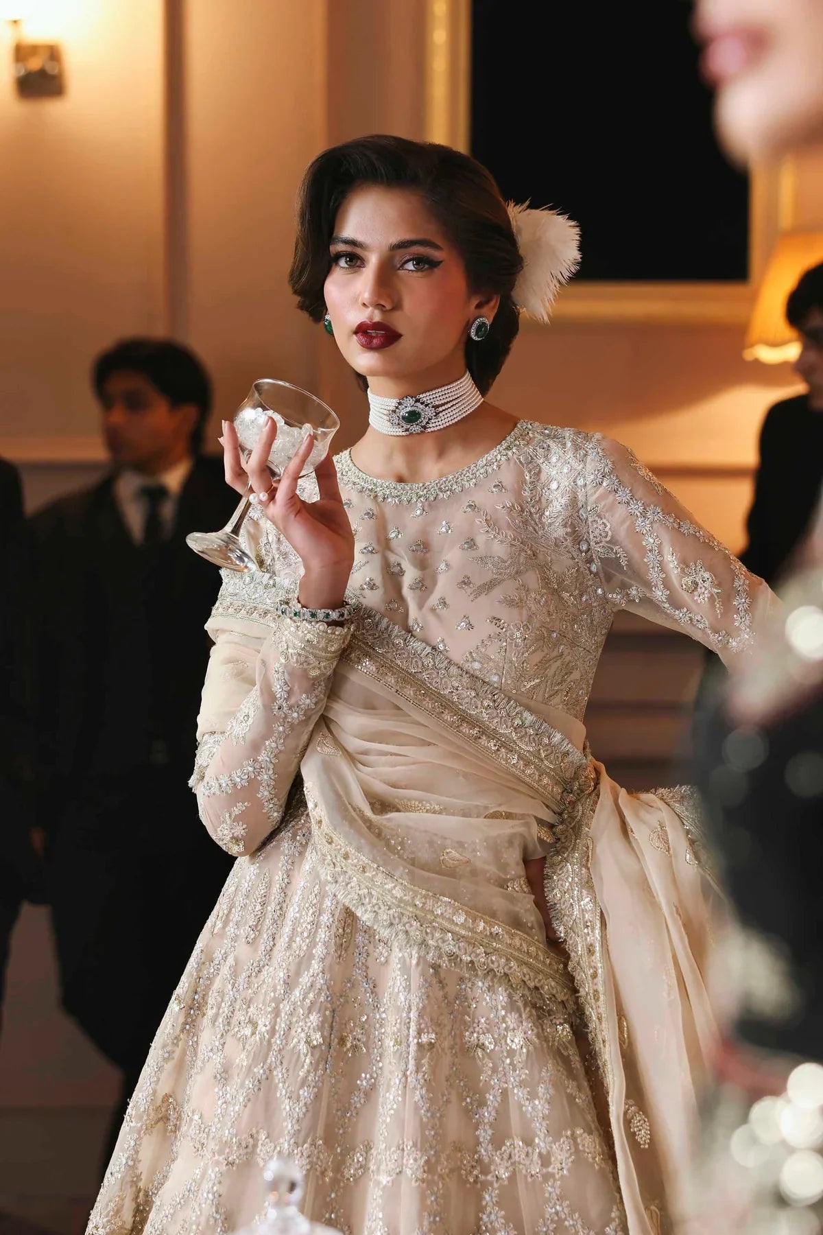 Akbar Aslam Embroidered Organza Suit Gulnisa