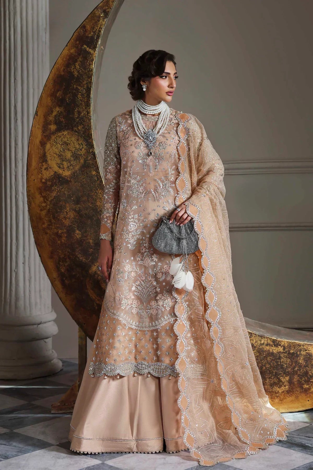 Akbar Aslam Embroidered Organza Suit Aabroza