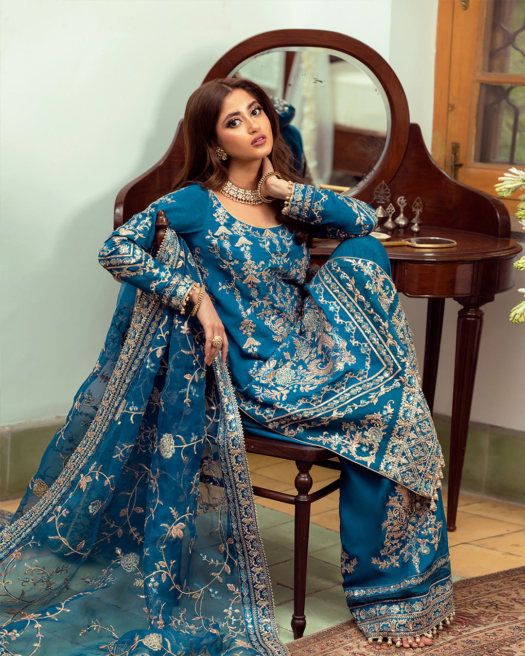 Faiza Saqlain Embroidered Silk 3 Piece Ariya