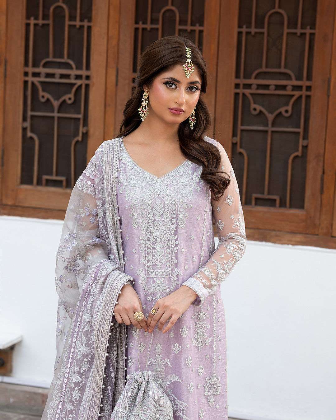 Faiza Saqlain Embroidered Net 3 Piece Liyan