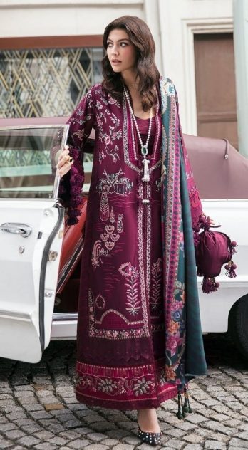 Republican Embroidered Cotton 3 Piece Suit La Begonia