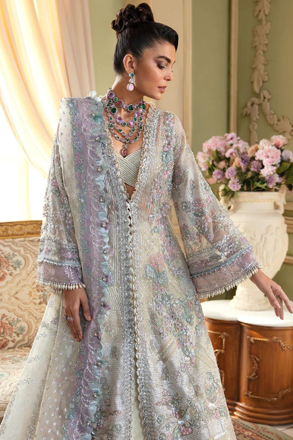 Republican Embroidered Organza 3 Piece RWU-23-D4