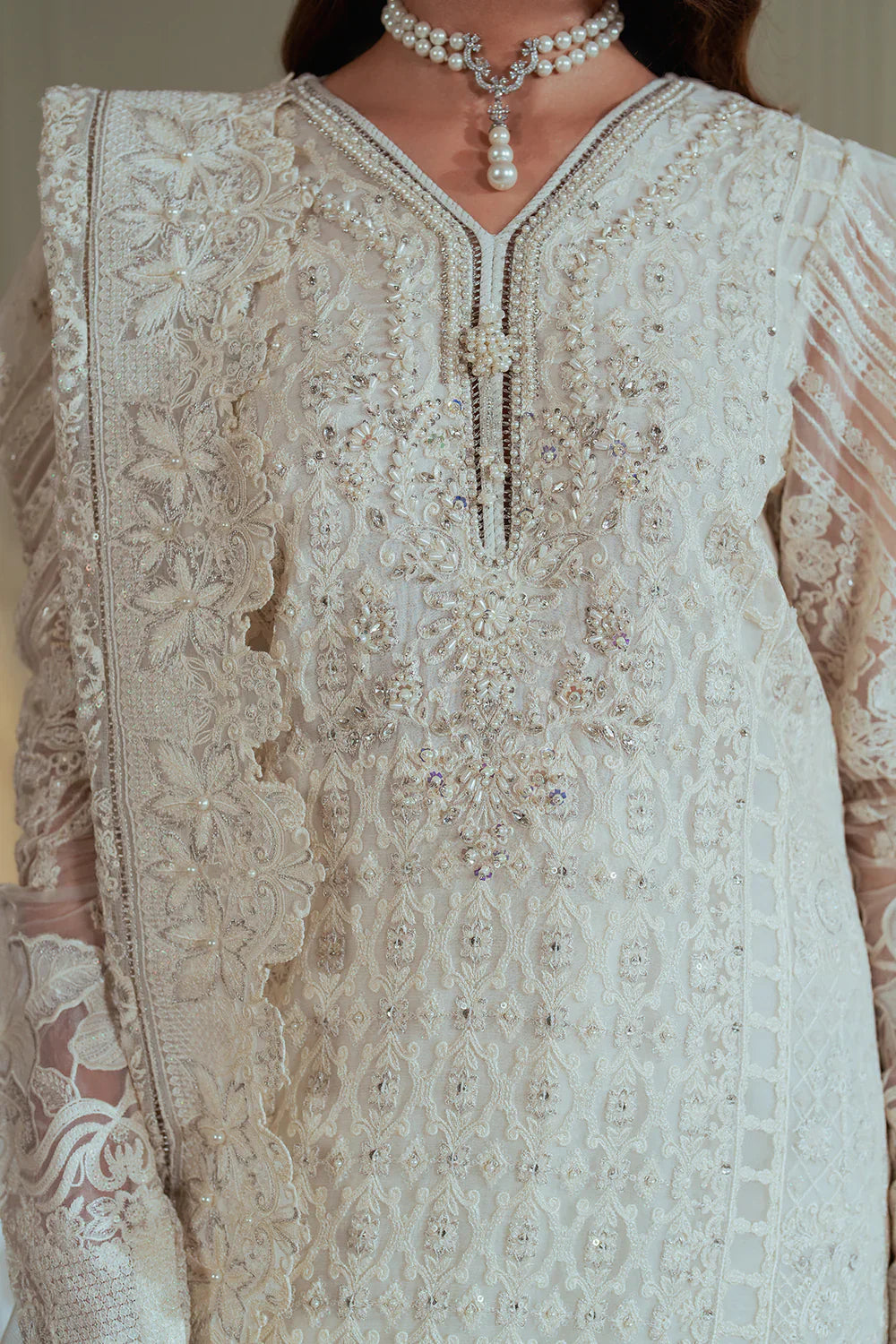 Baroque Embroidered Chiffon 3 piece suit CH13-02