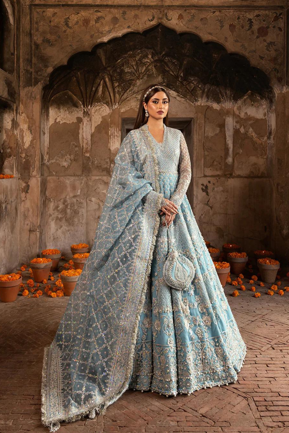 Faiza Saqlain Embroidered Net 3 Piece Hana