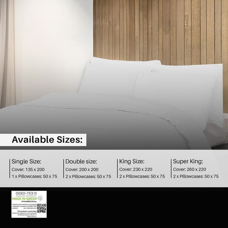 Luxurious 400 Thread Count Duvet Quilt Cover Set With Pillow Cases