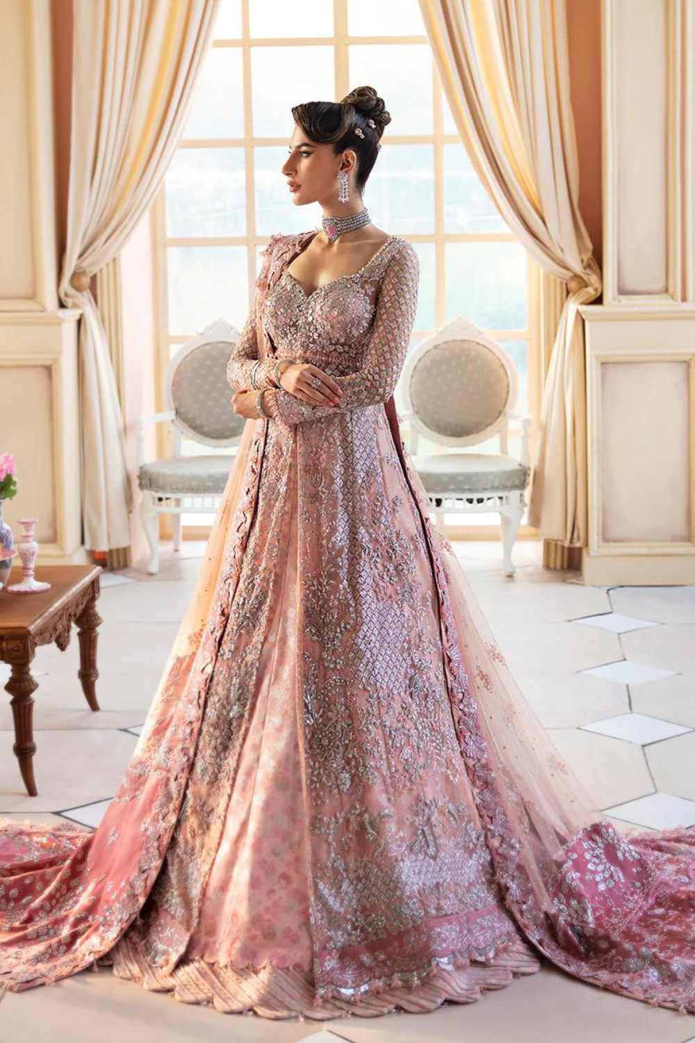 Republican Embroidered Net 3 Piece RWU-23-D2