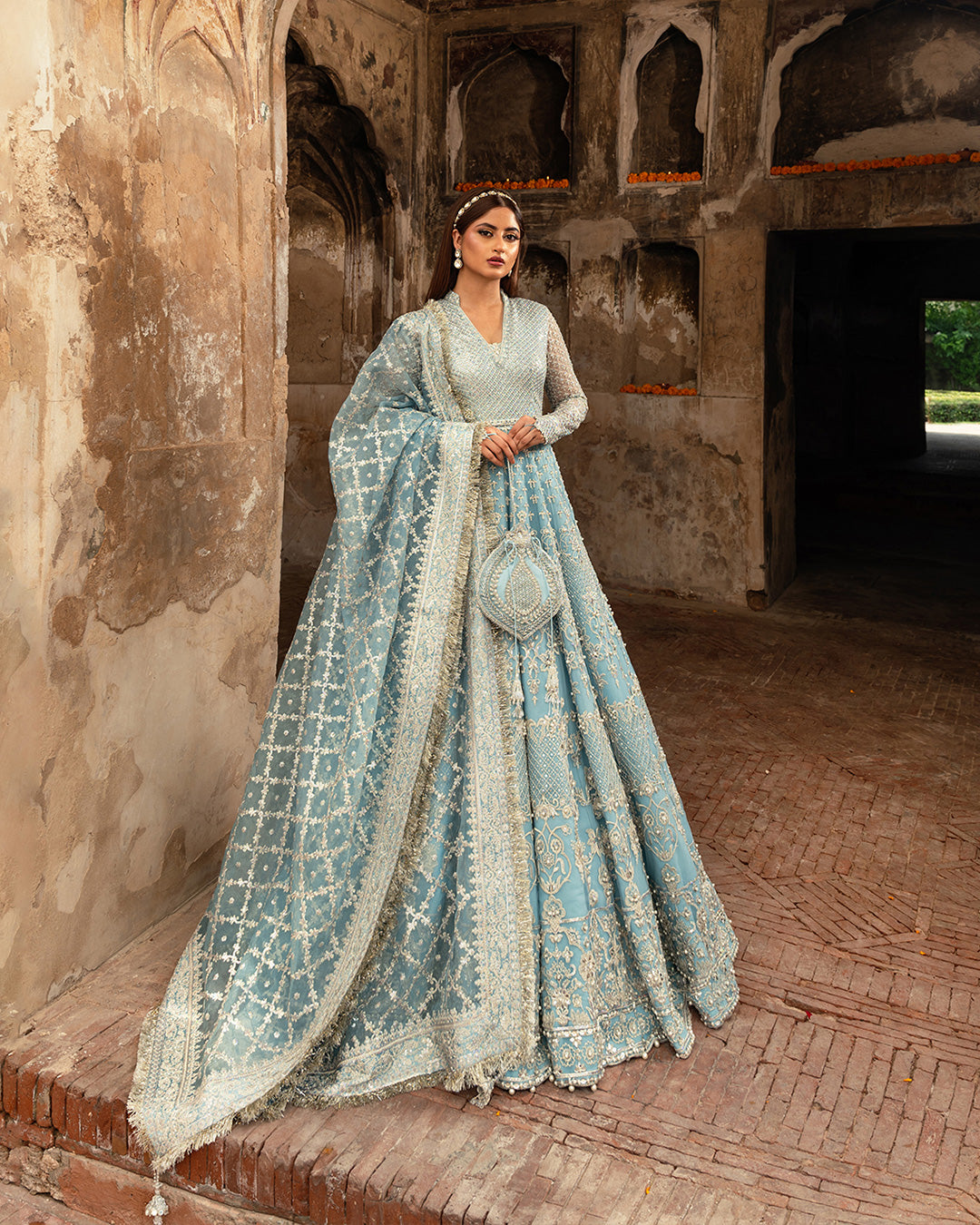 Faiza Saqlain Embroidered Net 3 Piece Hana