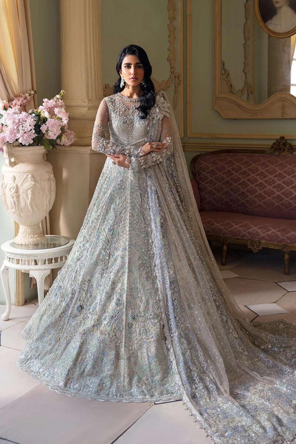 Republican Embroidered Net 3 Piece RWU-23-D3