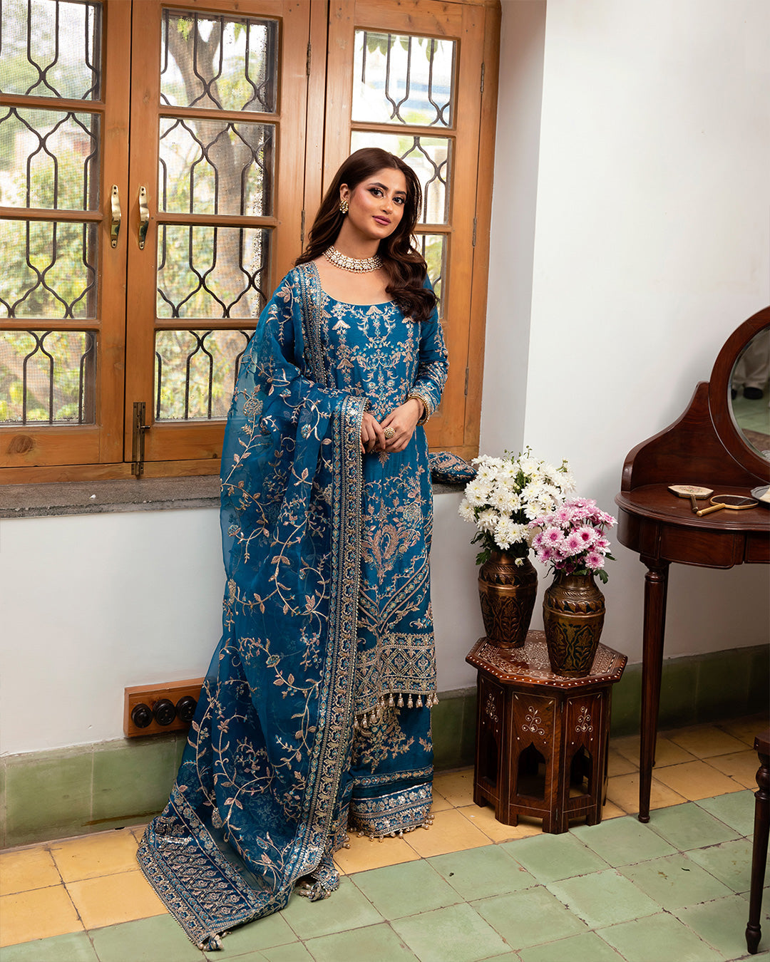 Faiza Saqlain Embroidered Silk 3 Piece Ariya