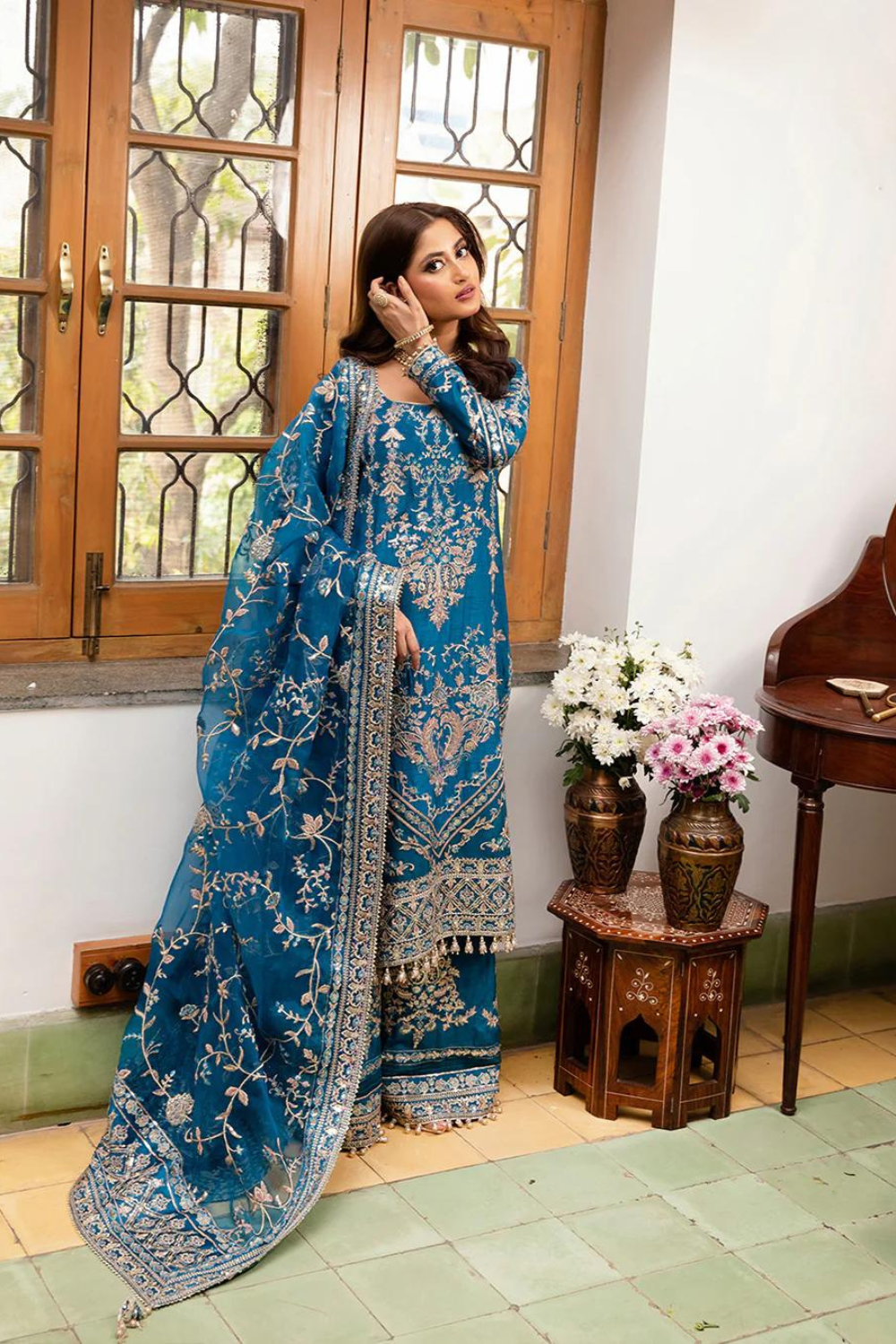 Faiza Saqlain Embroidered Silk 3 Piece Ariya