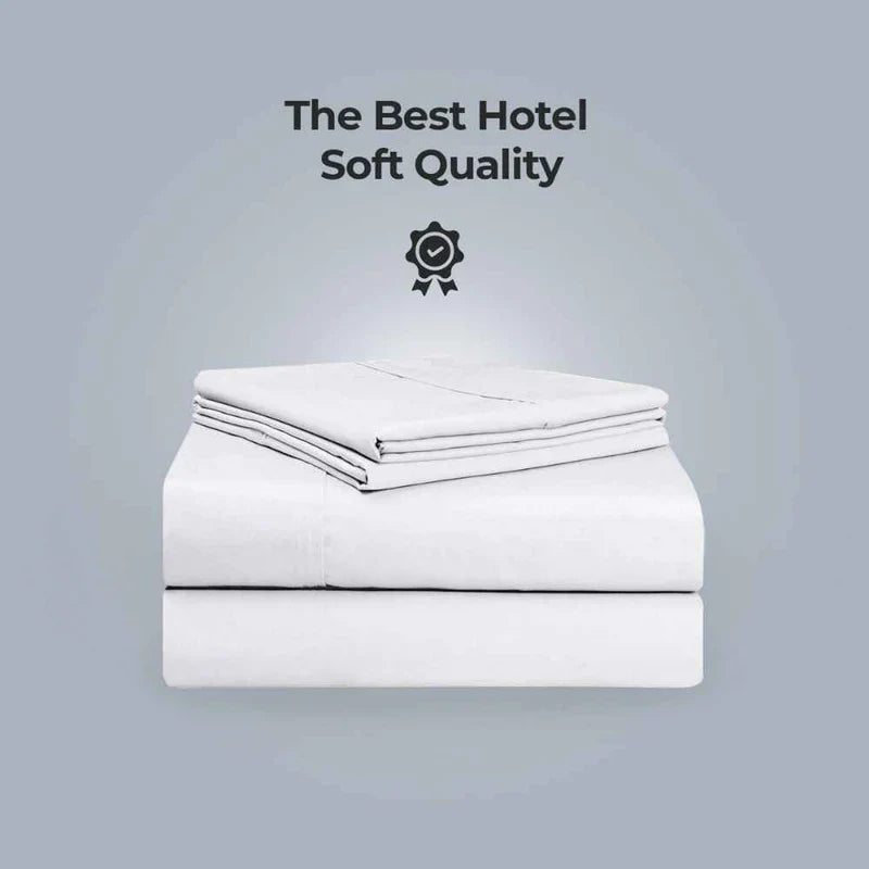 800 Thread 100% Egyptian Cotton Duvet Cover Set - White