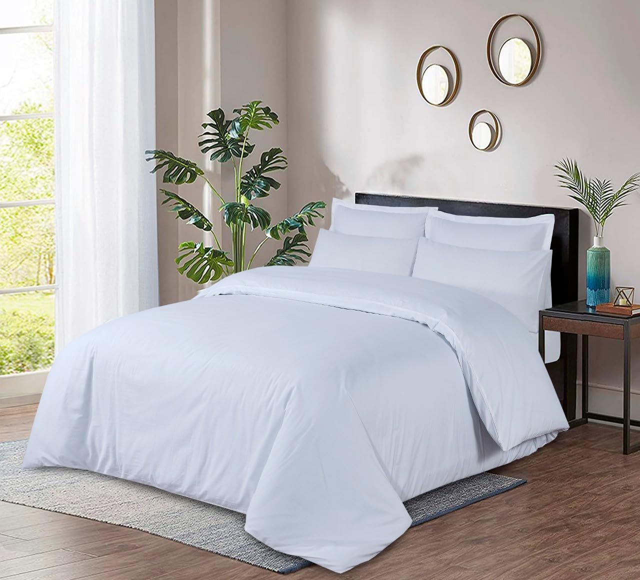 Luxurious 400 Thread Count Duvet Quilt Cover Set With Pillow Cases