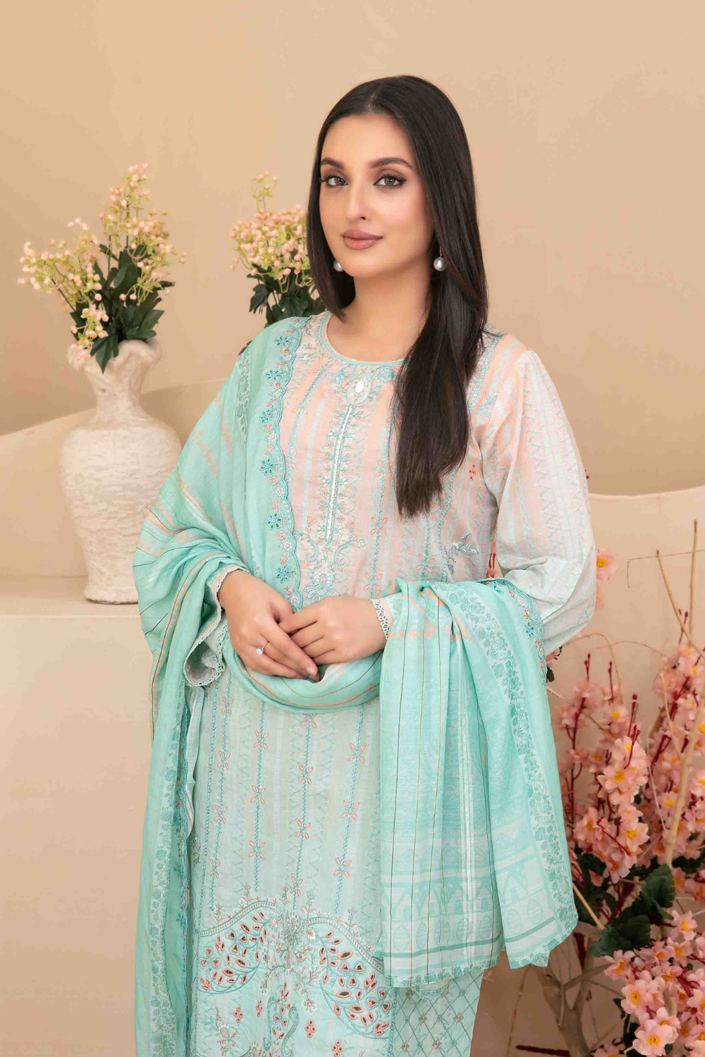 Tawakkal Digital Printed Embroidered Lawn Suit D-3413