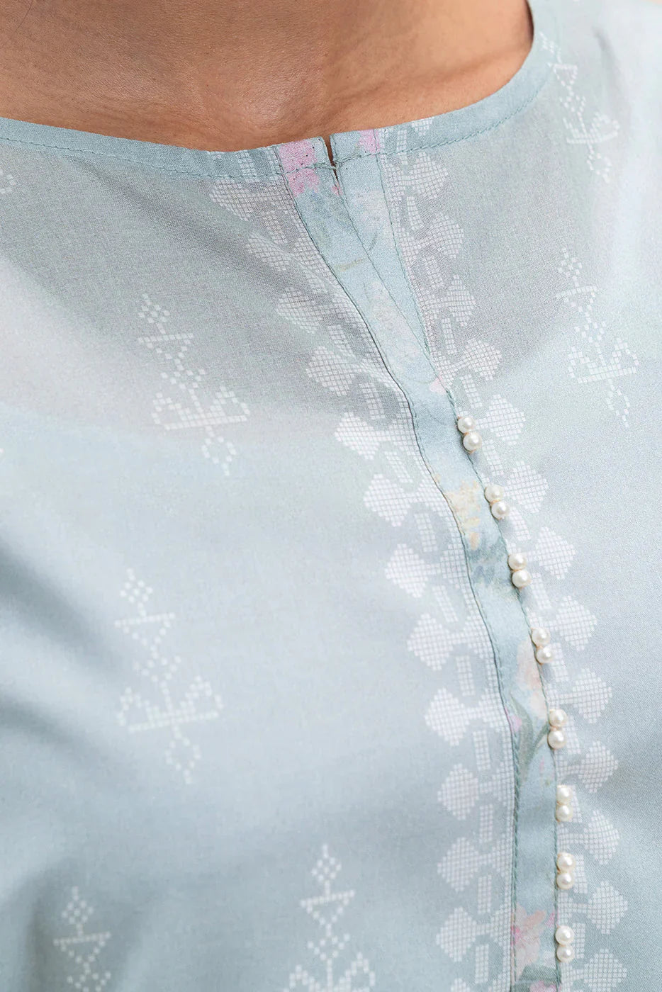 Beechtree Printed Blended Lawn Suit PISTACHIO ORCHID BT-09