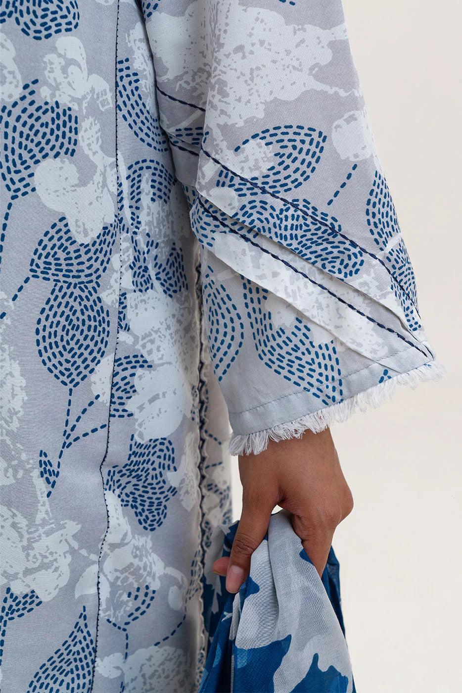 Beechtree Printed Blended Lawn Suit PEARL BLUE BT-12