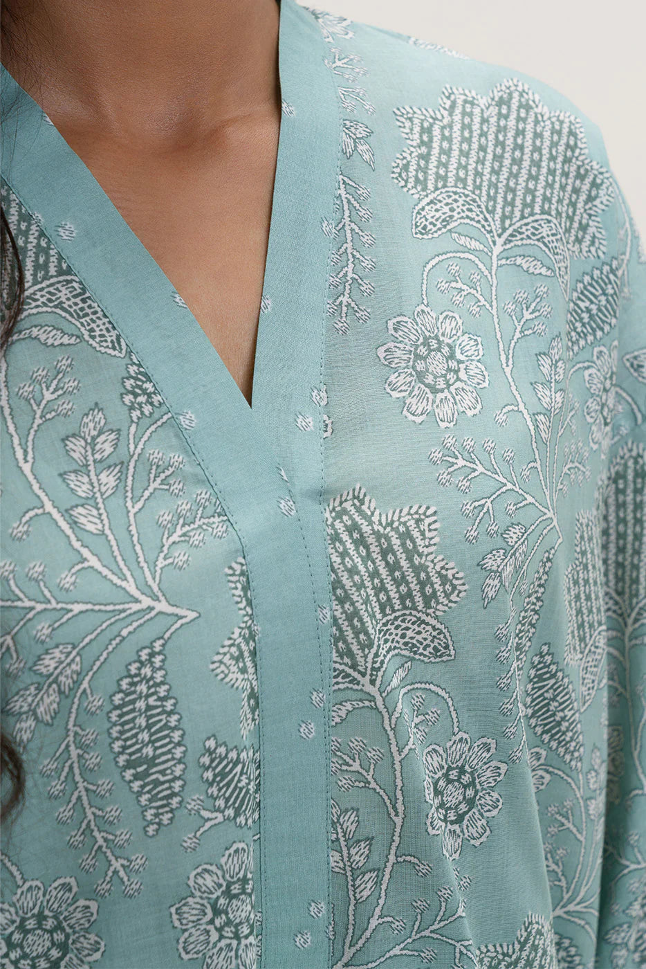 Beechtree Printed Blended Lawn Suit SAGE GLEAM BT-01