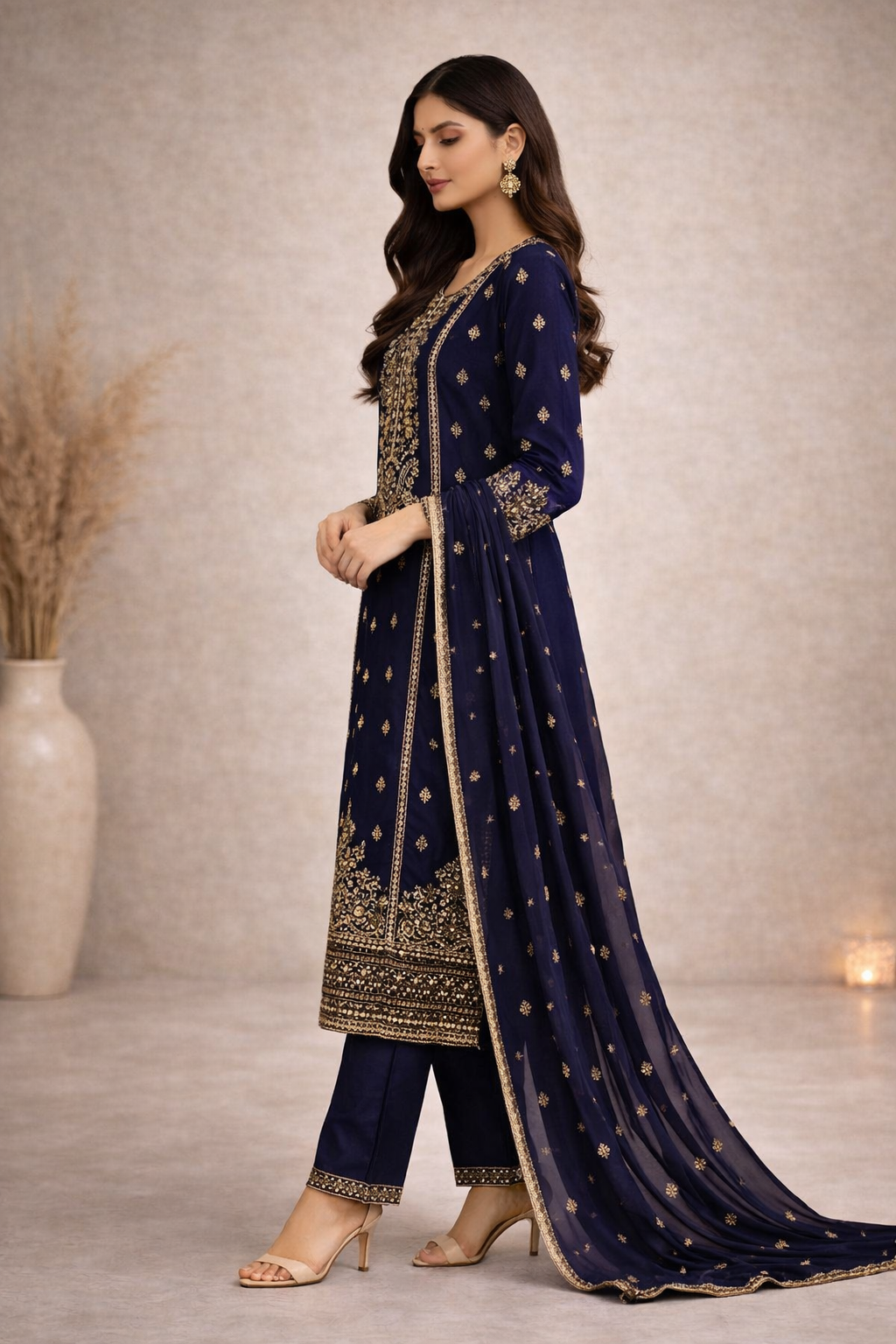 Baba Posh Embroidered Chiffon 3PC Suit BP-13