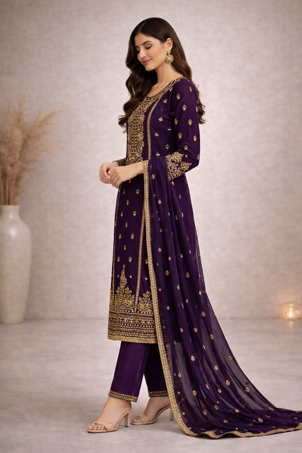 Baba Posh Embroidered Chiffon 3PC Suit BP-14