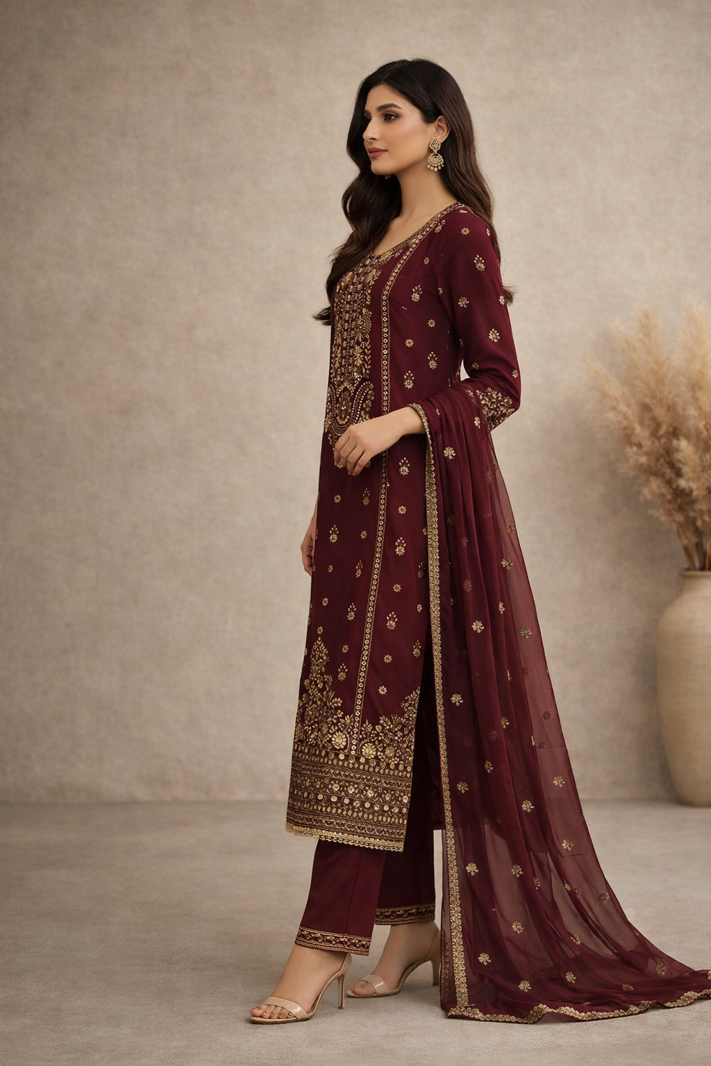 Baba Posh Embroidered Chiffon 3PC Suit BP-12