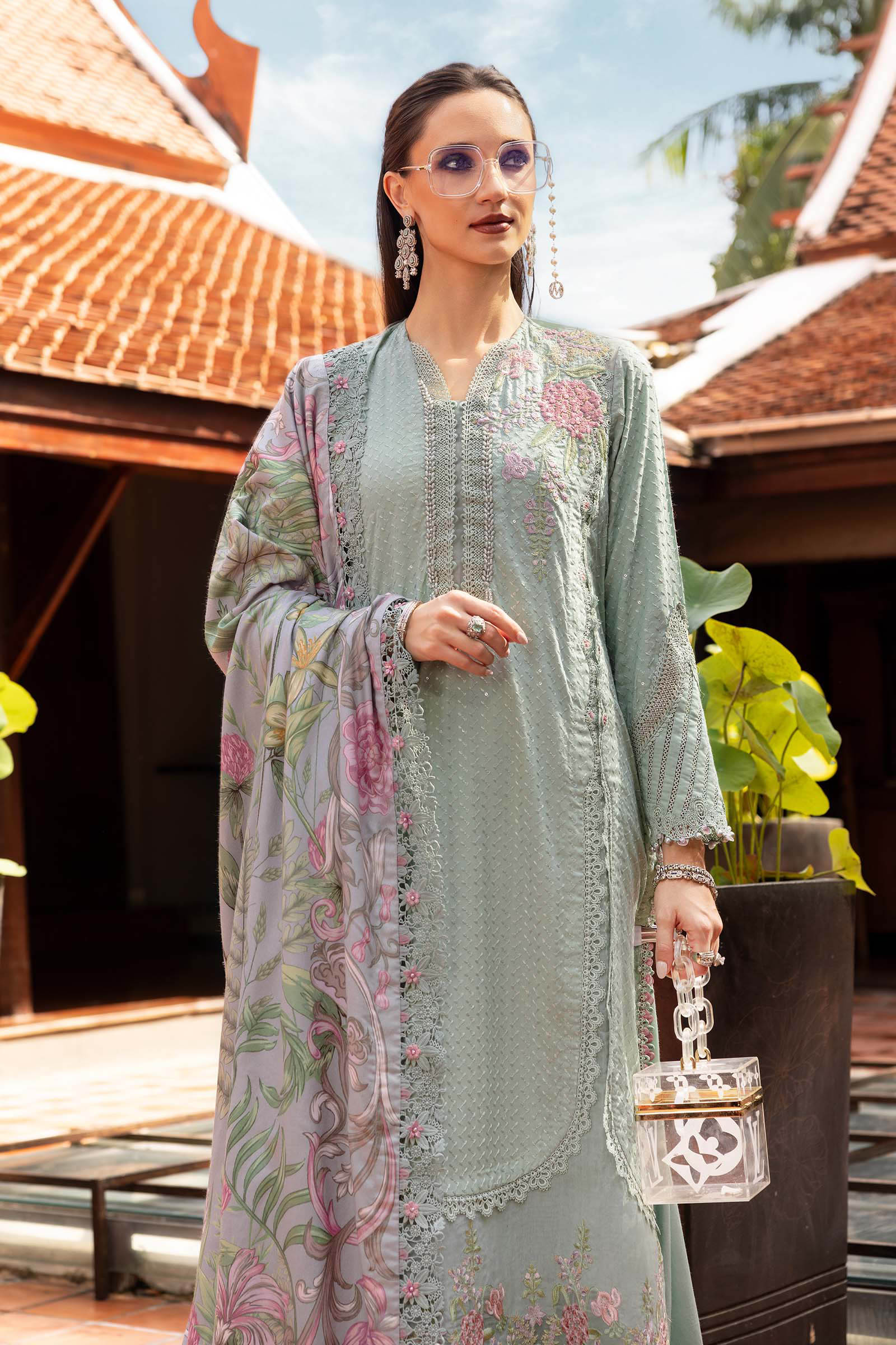 Maria B Embroidered Linen Suit MPT-2802-A